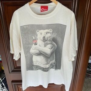Vintage 1995 Coke Polar Bear Coca-Cola Calvin Klein parody Tee Shirt made in USA